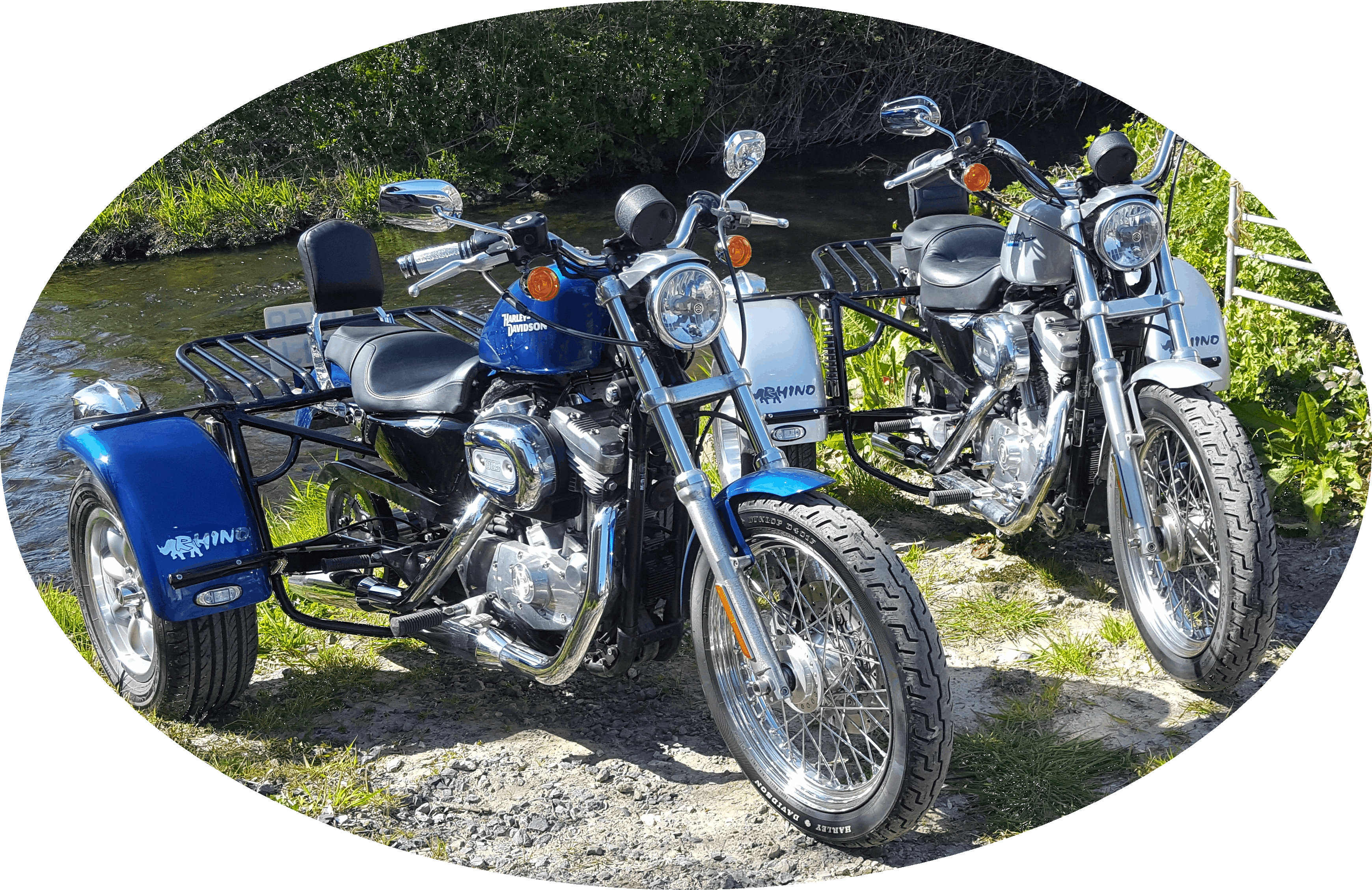 Two Sportster trikes